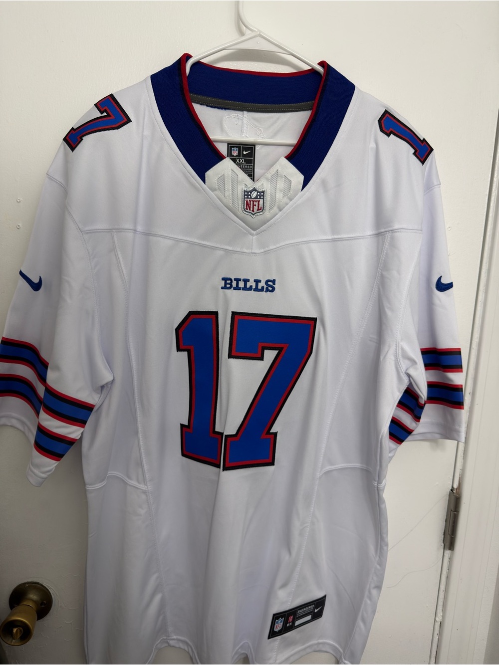 NFL White Buffalo Bills #17 Fan Jersey with Blue & Red Trim